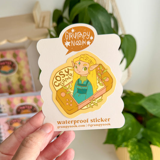 Girl Cosy Gamer VELVET-MATTE Waterproof Sticker