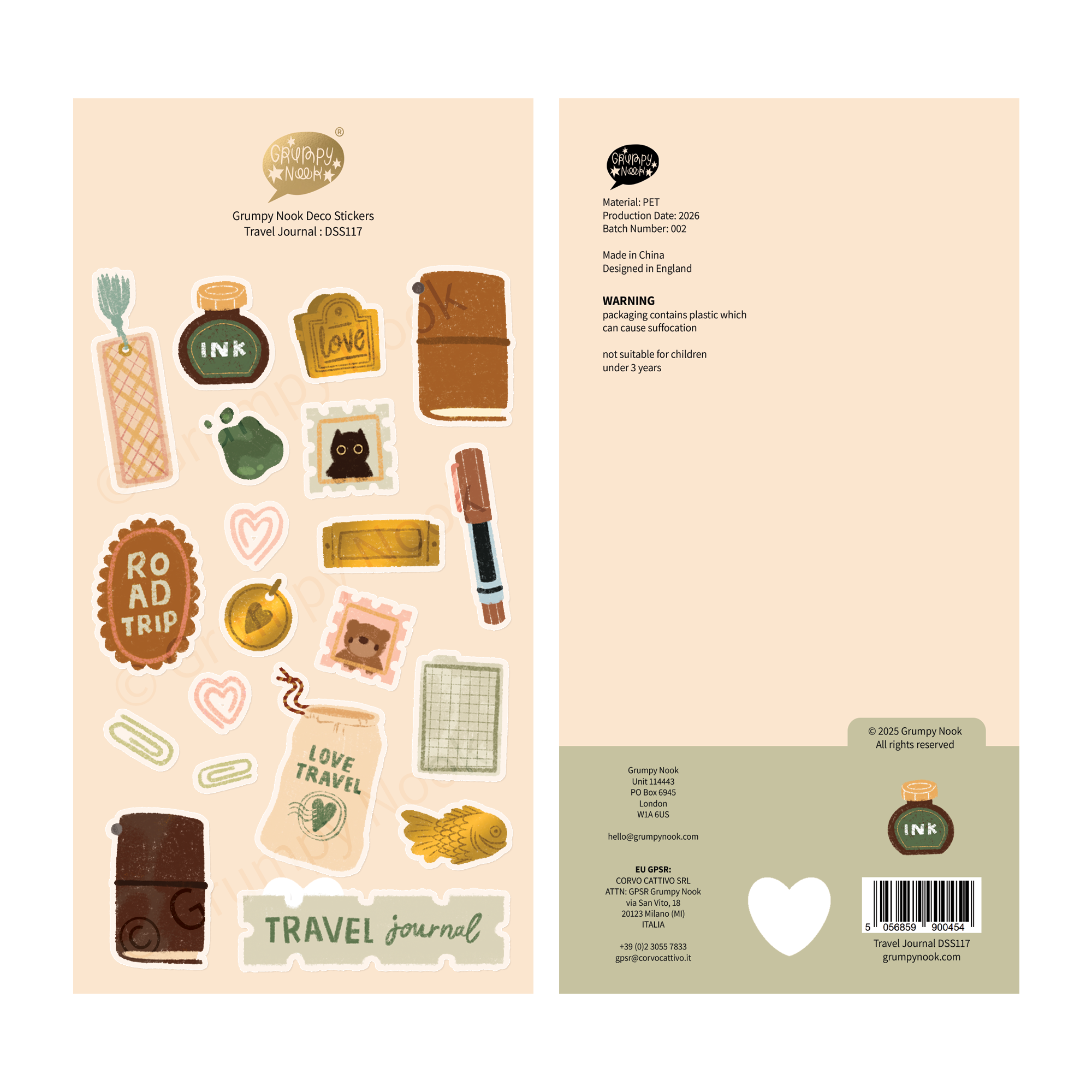 Travel Journal Deco Sticker Sheet