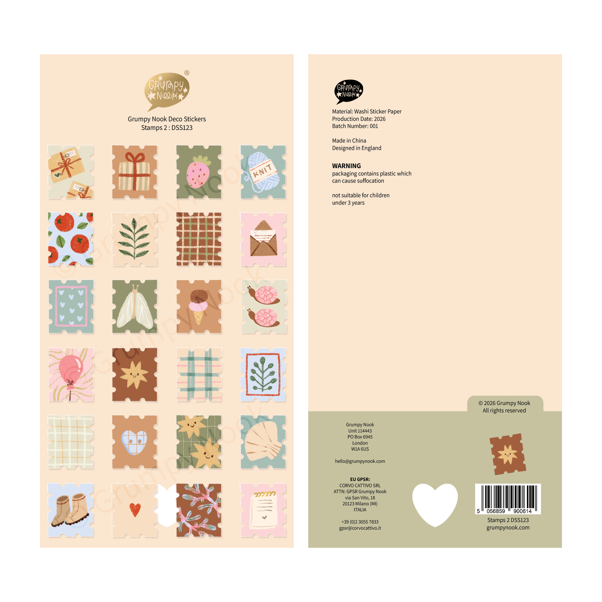 Stamps 2 Deco Sticker Sheet