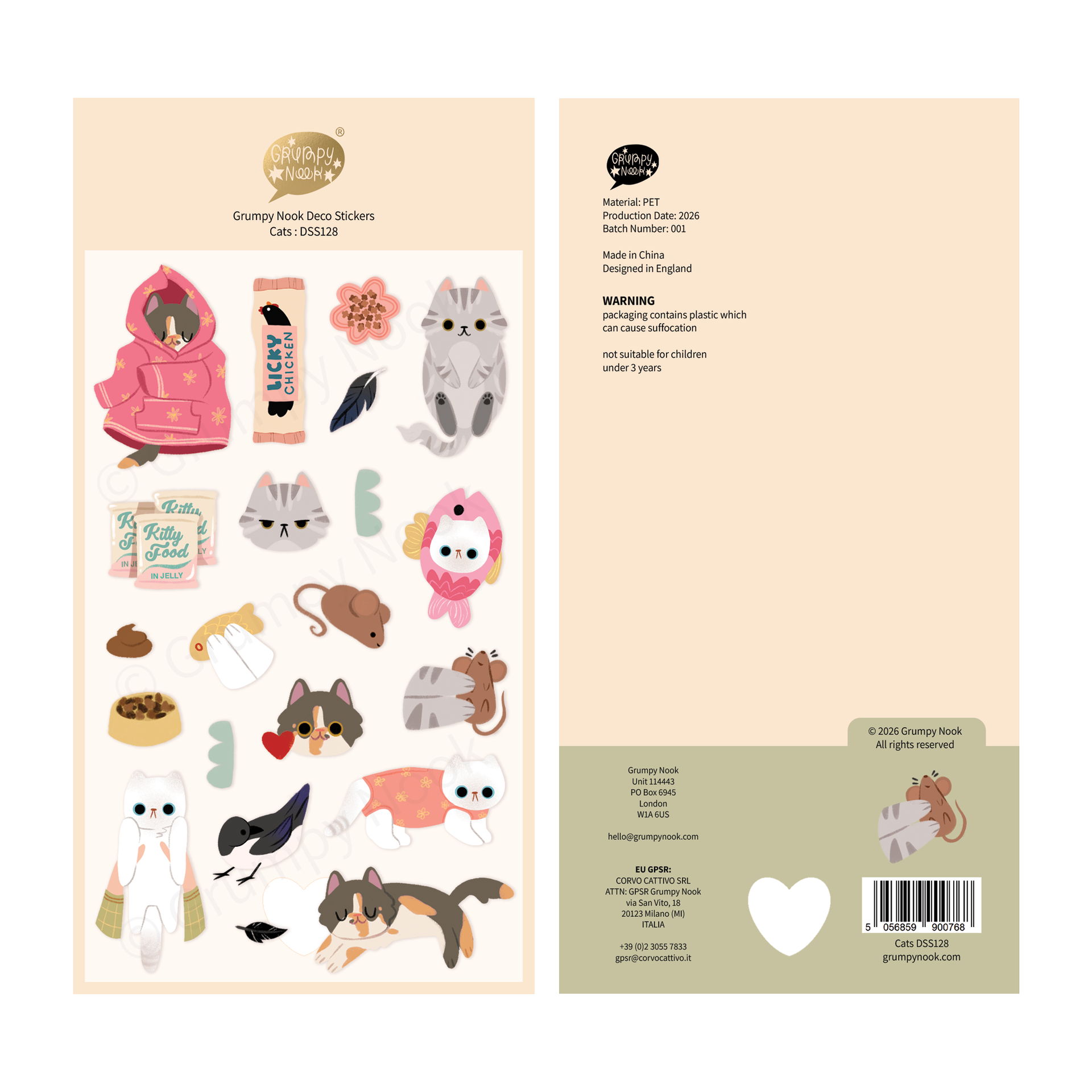 Cats Deco Sticker Sheet