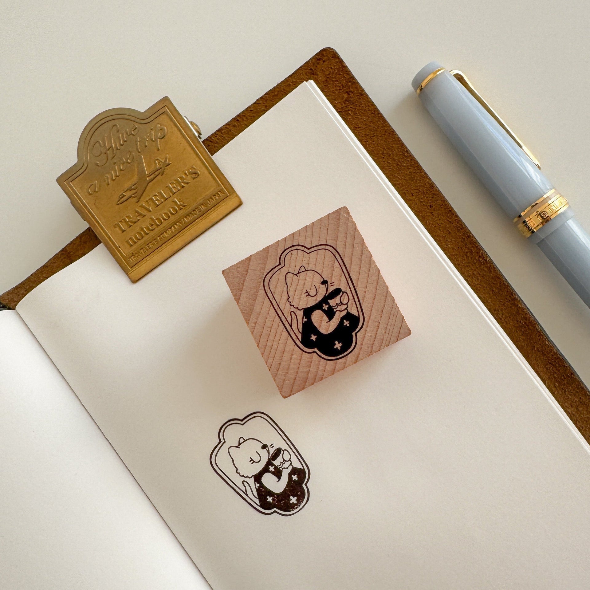 Coffee Cat Rubber Stamp