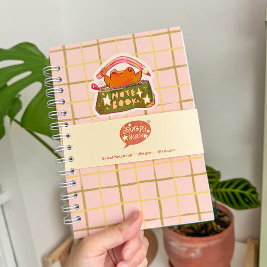 Spiral Notebook Grid Cover