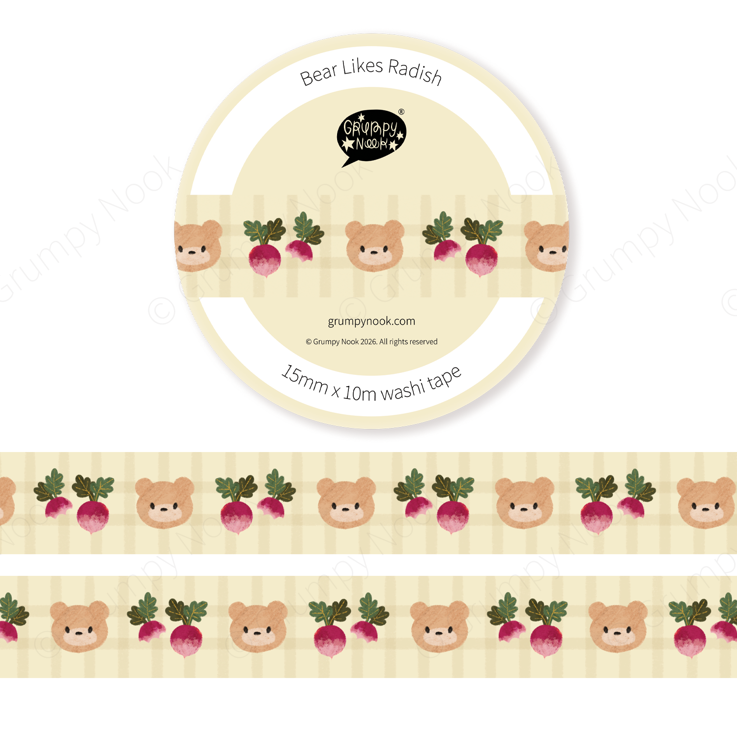 PRE ORDER Bear Likes Radish Washi Tape