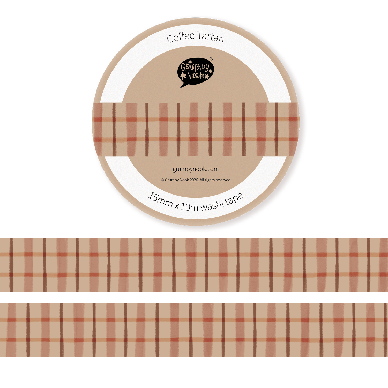 Coffee Tartan Washi Tape