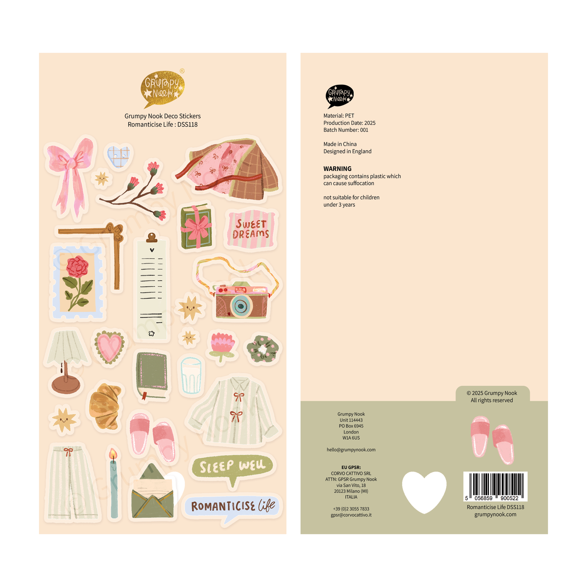 Romanticise Life Deco Sticker Sheet