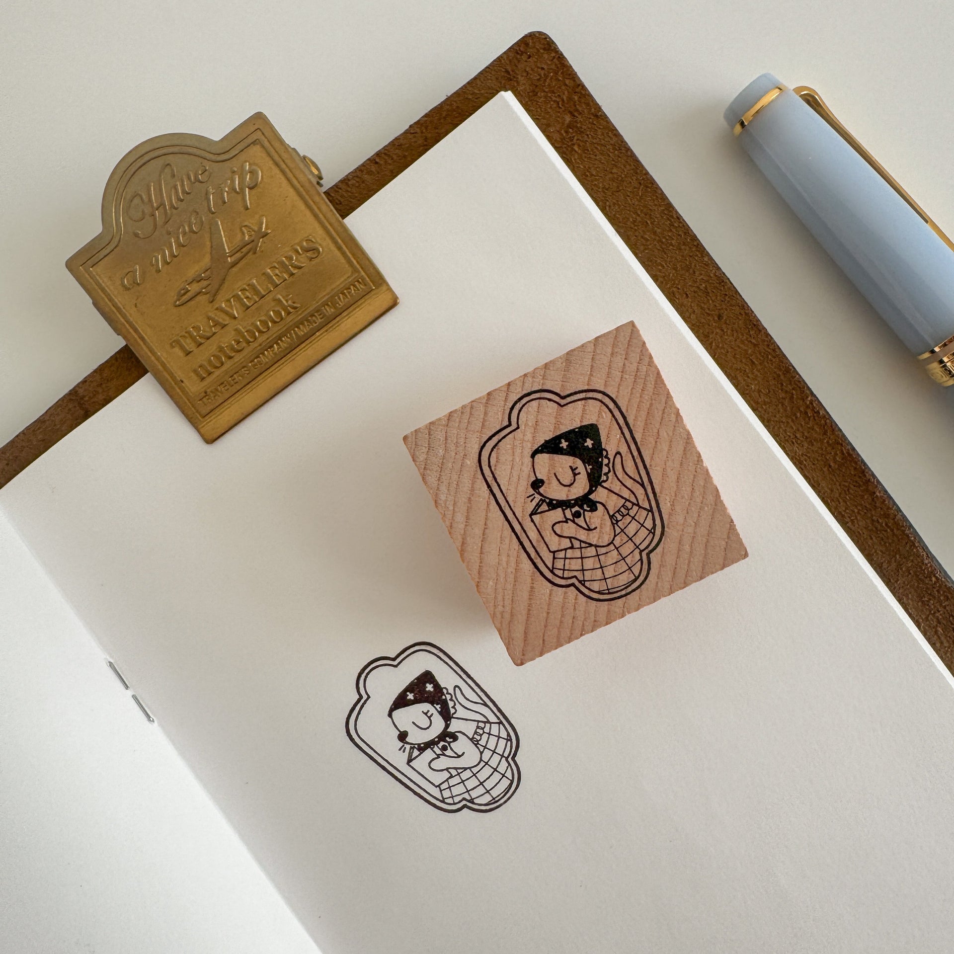 Book Cat Rubber Stamp