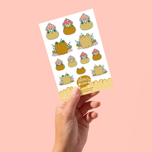 Sticker Sheet: Rain & Shine Frogs