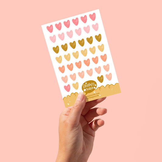 Sketch Hearts Sticker Sheet