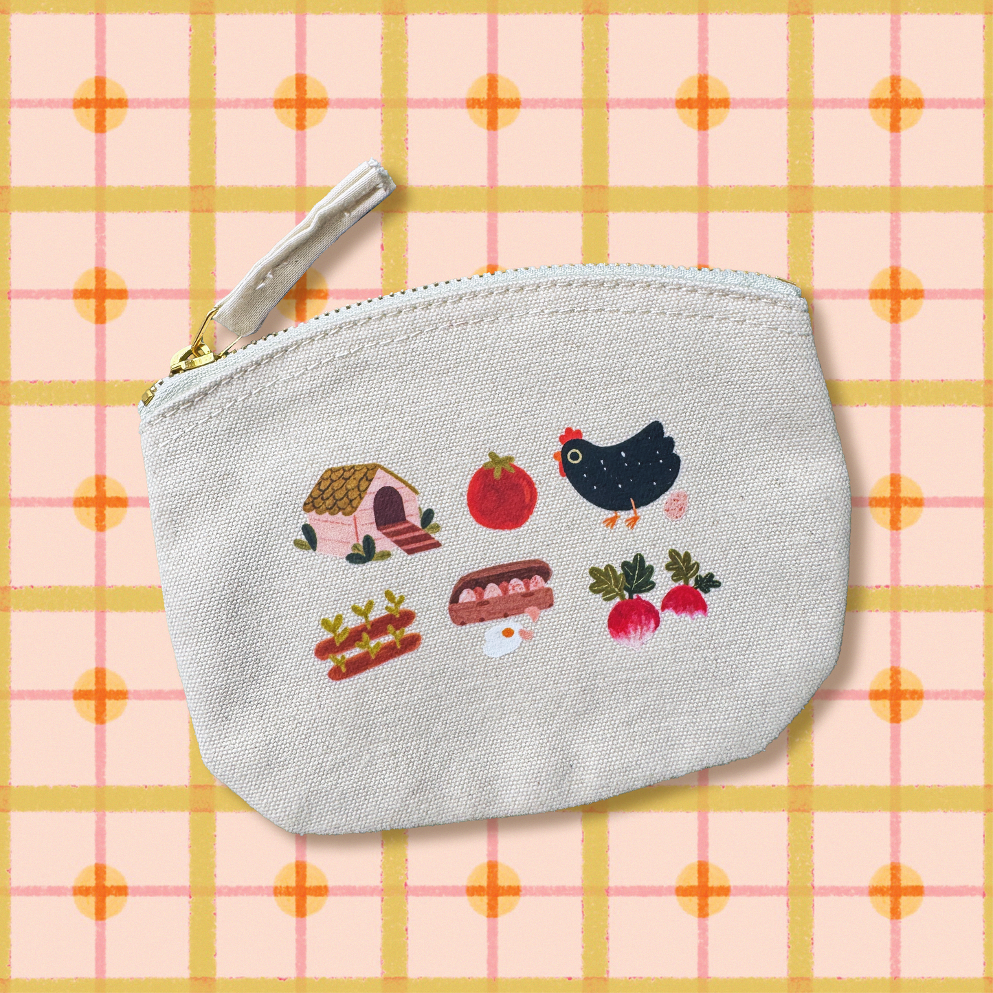 Chickens' Farm Zip Pouch - Small / Medium