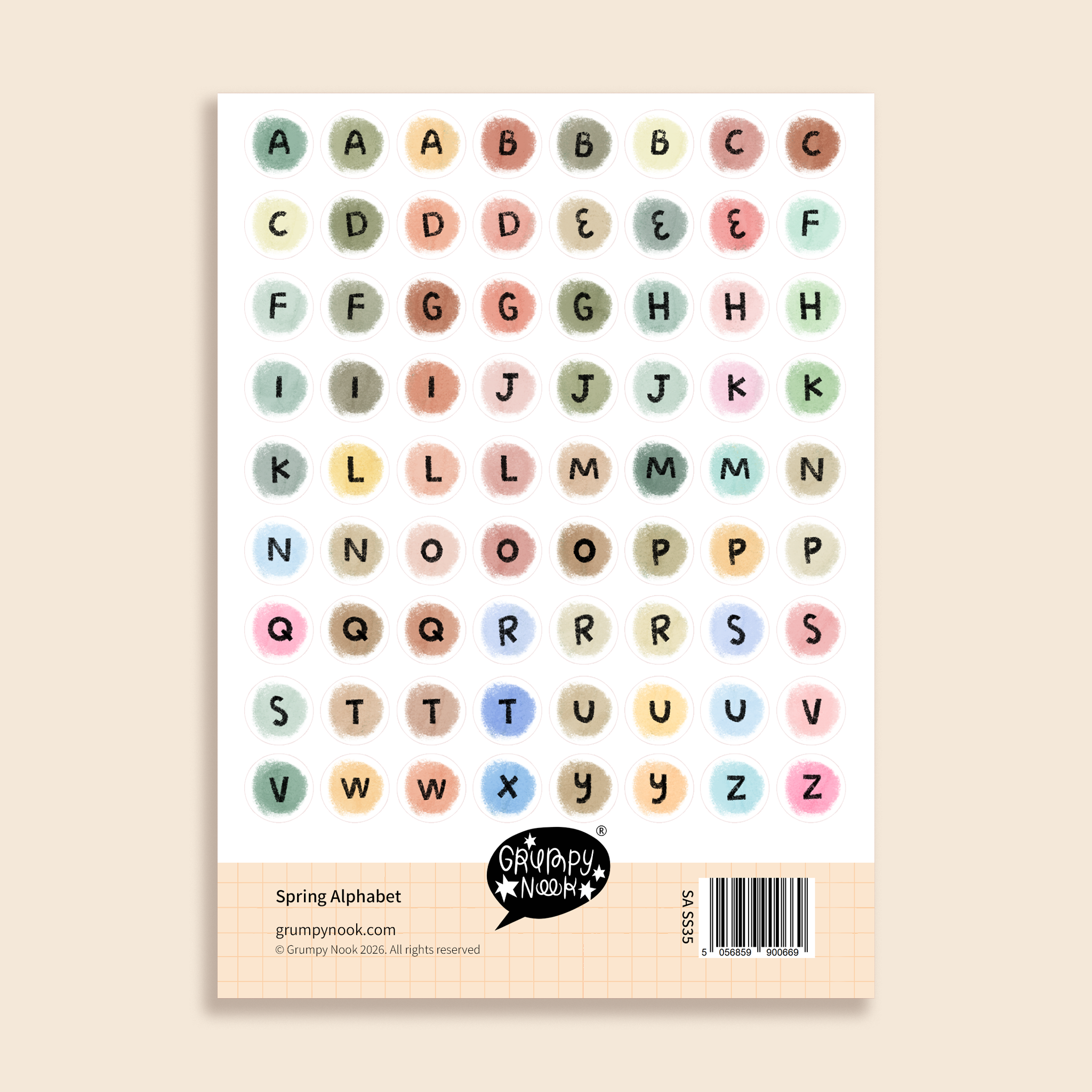 Spring Alphabet Sticker Sheet