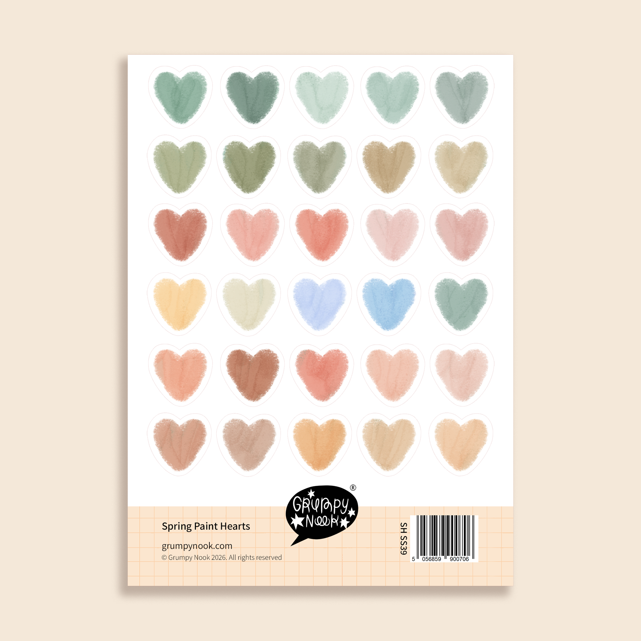 Spring Paint Hearts Sticker Sheet