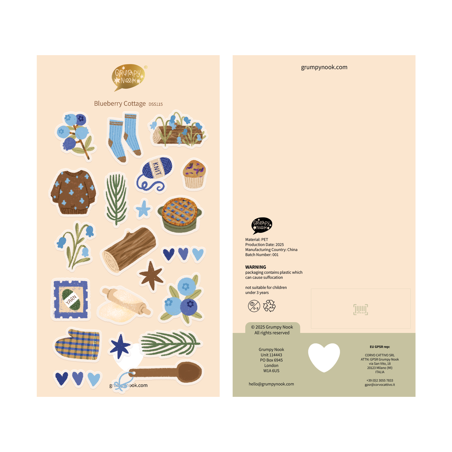 Blueberry Cottage Deco Sticker Sheet