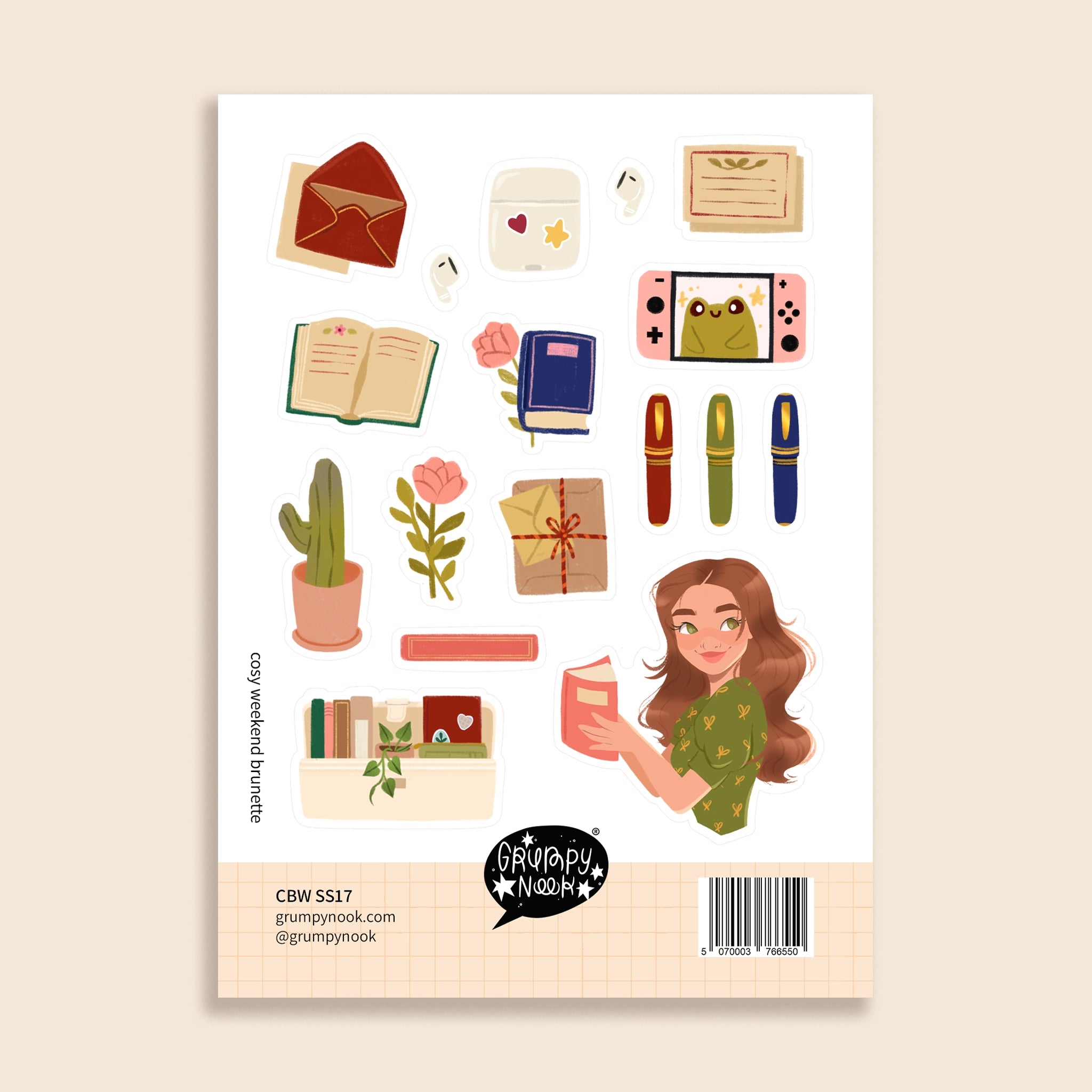 Cosy Weekend Brunette Sticker Sheet