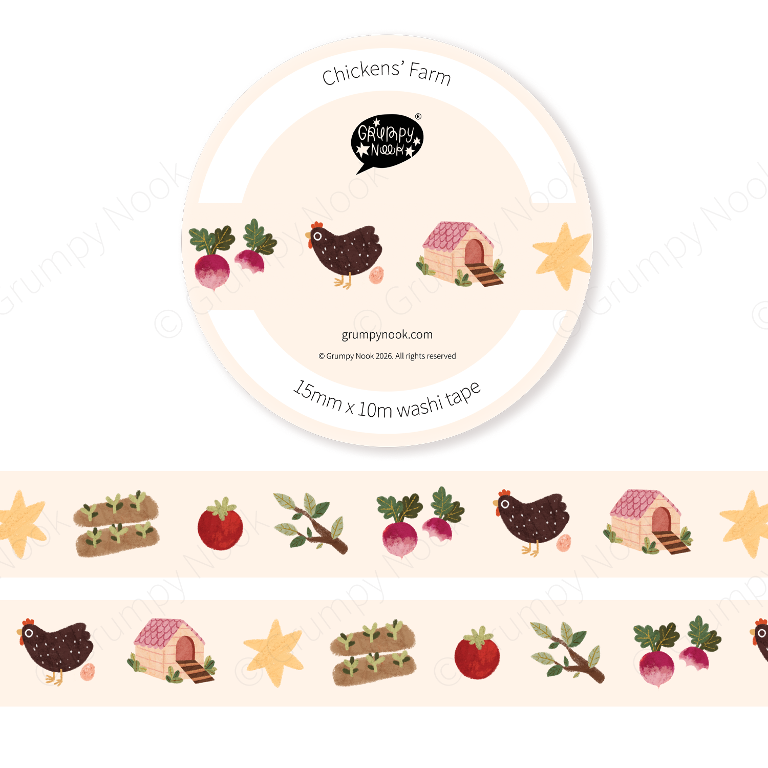 PRE ORDER: Chickens Farm Washi Tape