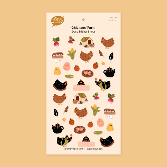 Chickens' Farm Deco Sticker Sheet