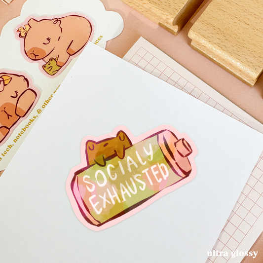 Socially Exhausted Decal Stickers