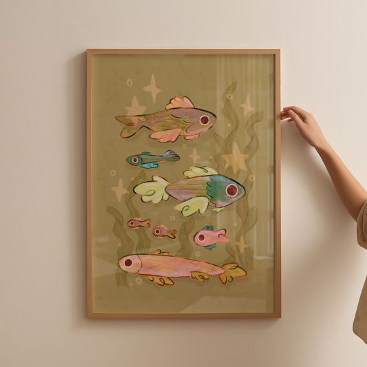 Fishies A4 Art Print