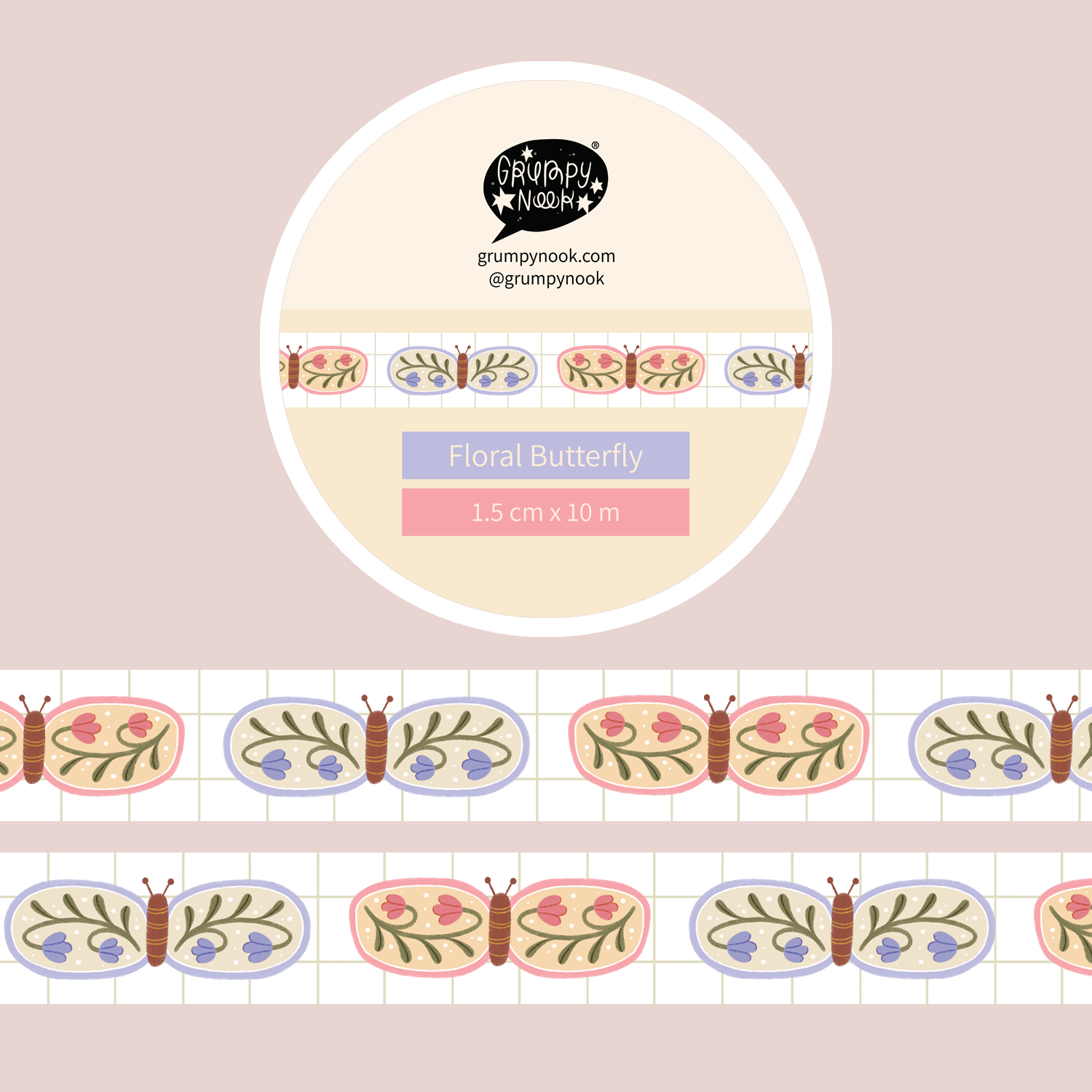 Floral Butterflies Washi Tape