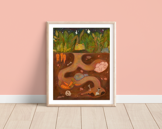 Toad finds a Tunnel 10 x 8" Art Print