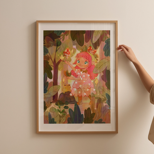 Forest Girl Magic A5 Art Print