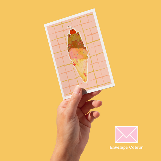 Ice cream Frog Greeting Card