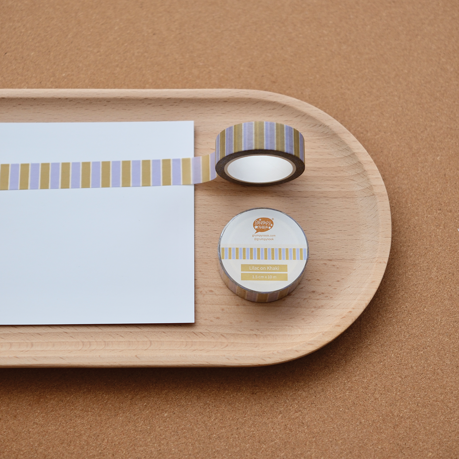 Lilac on Khaki Washi Tape