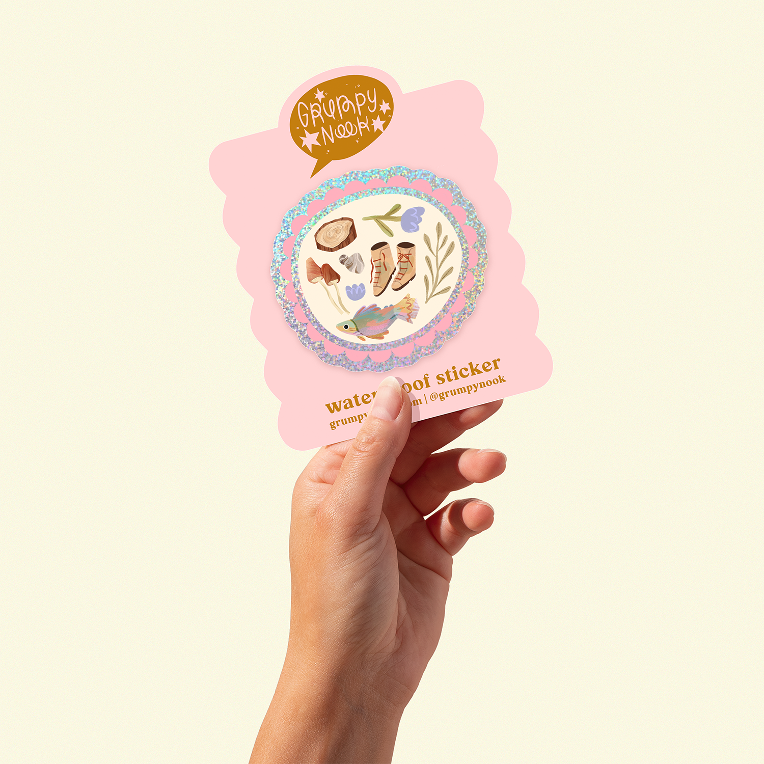 Meadows Glitter Die cut Sticker