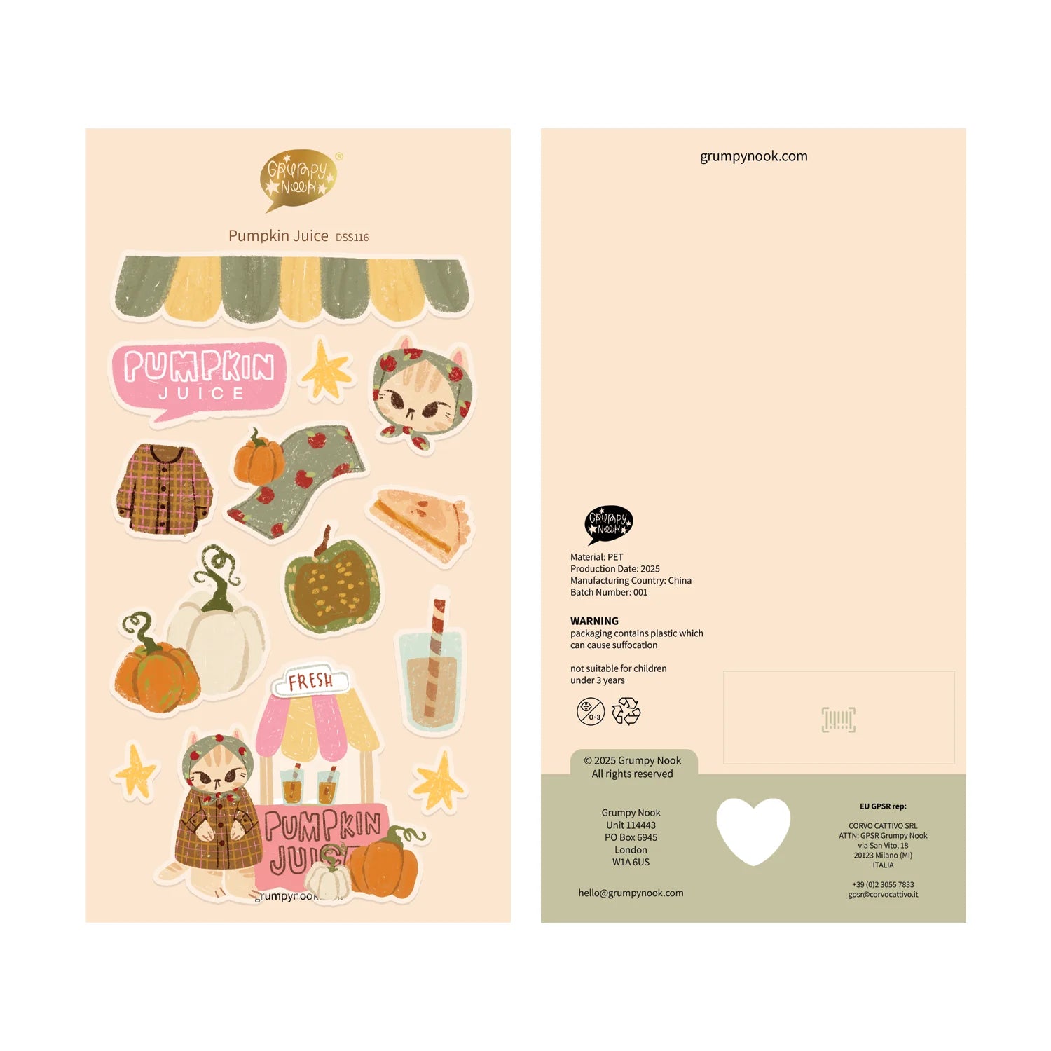 Pumpkin Juice Deco Sticker Sheet
