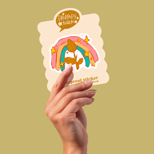 Rainbow Twig TRANSPARENT Waterproof Sticker