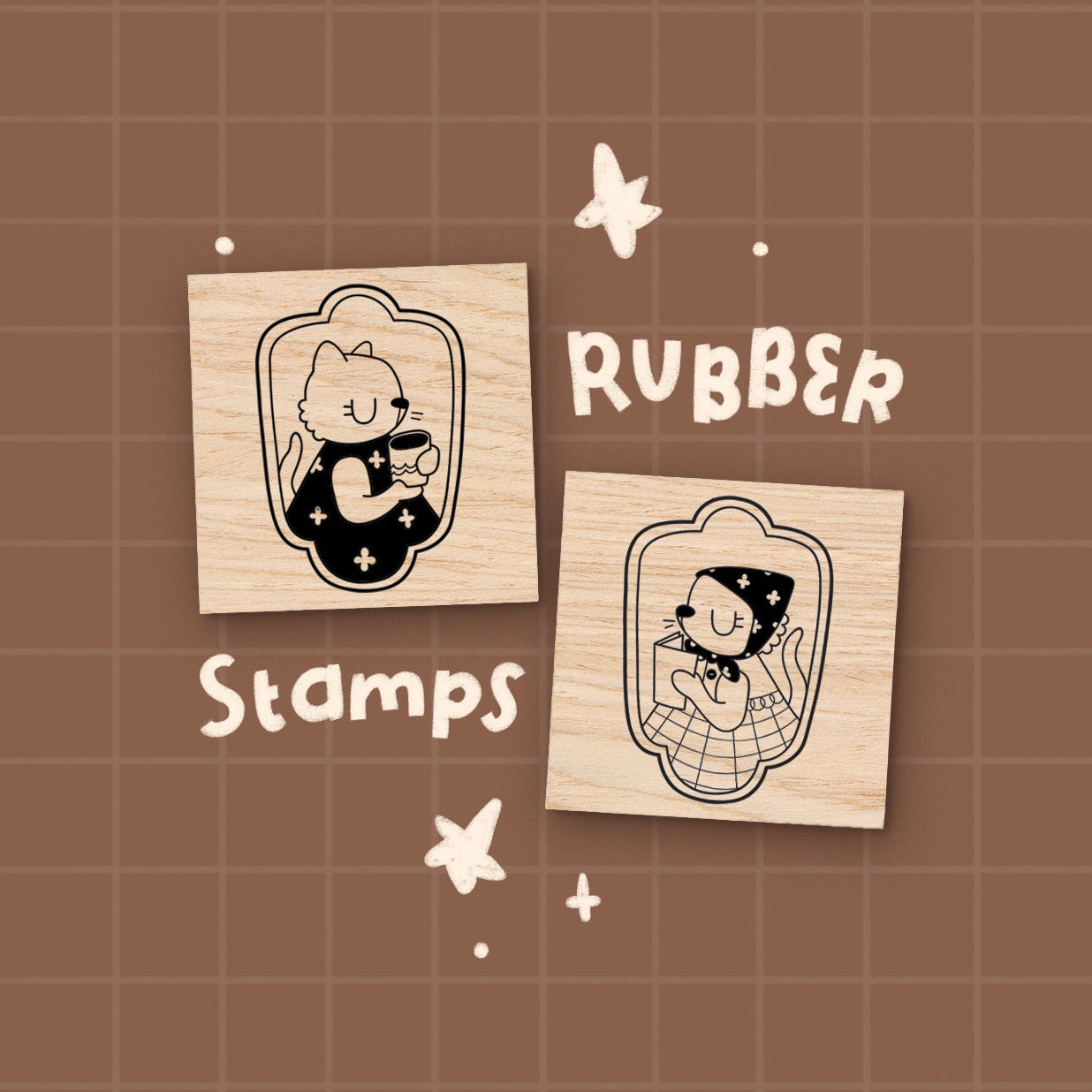 Cafe Critters Rubber Stamps