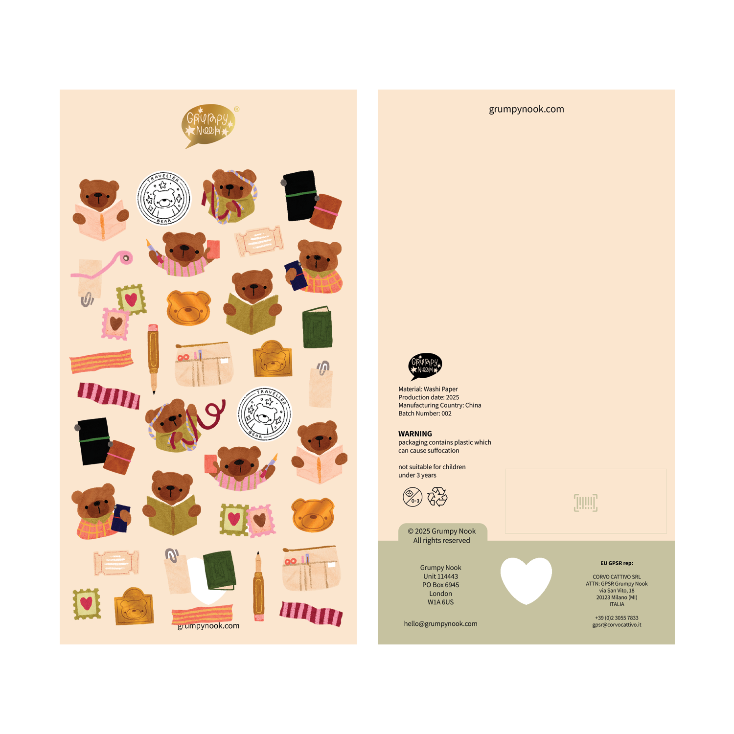 TN Bear Deco Sticker Sheet