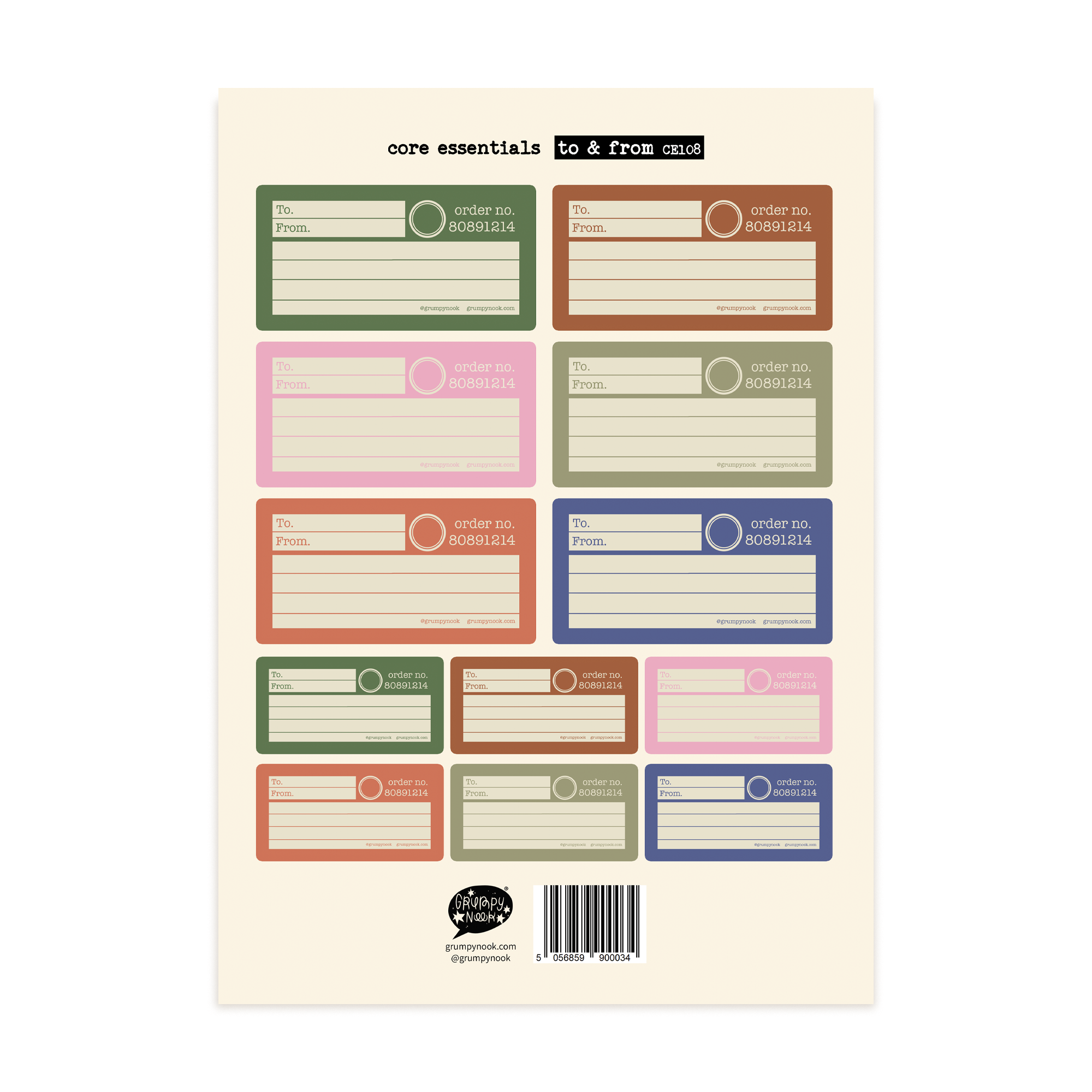 CE Ephemera To & From Vintage Labels Sticker Sheet