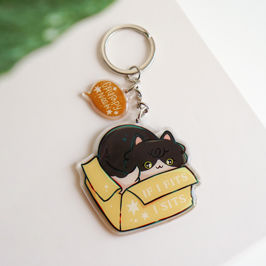 Tuxido "If I Fits" Cat Keyring