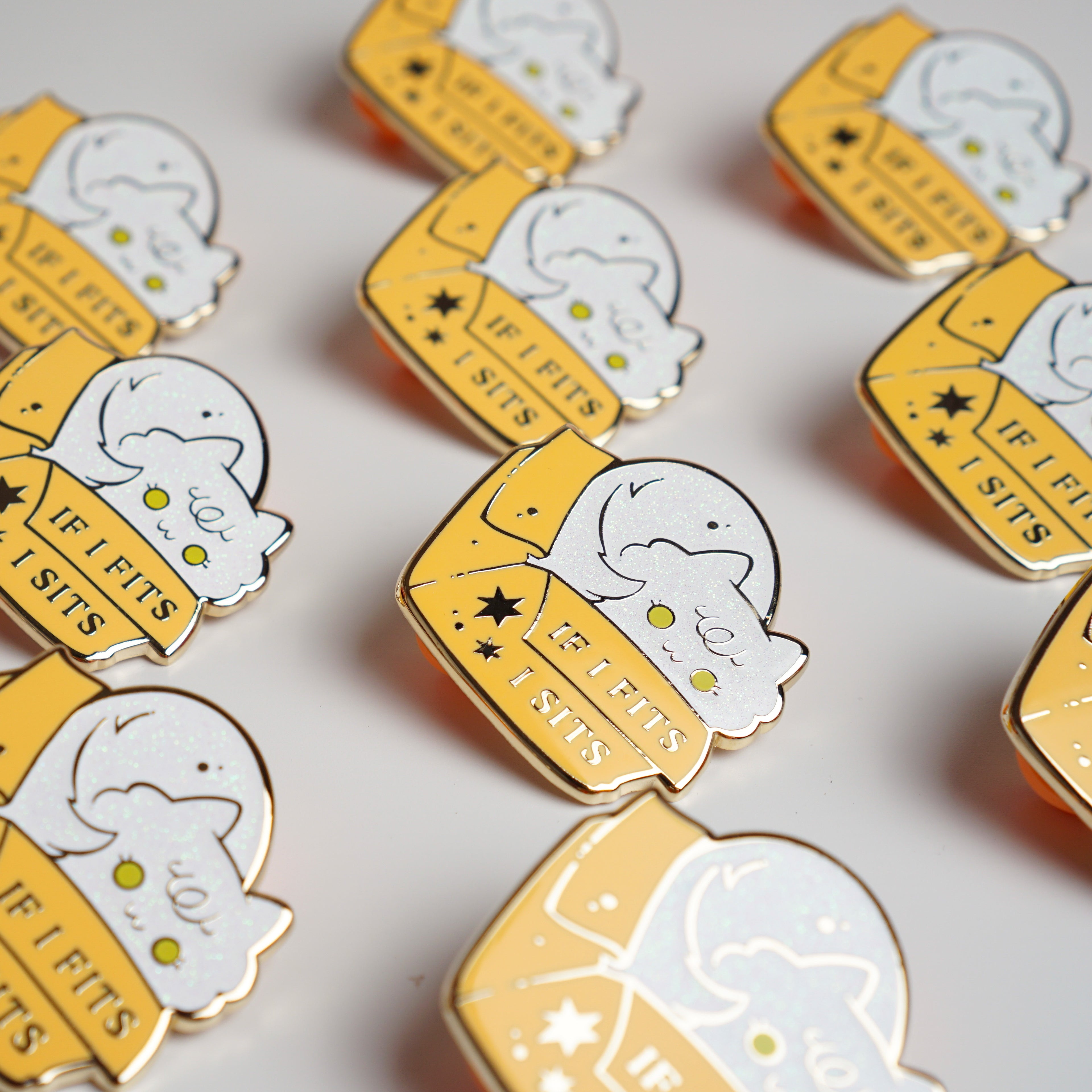 Enamel Pin: If I fits, I Sits! White